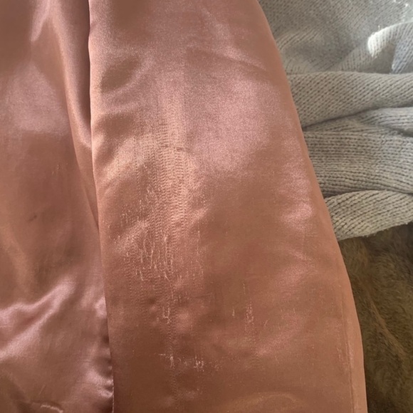 Topshop Rose Gold Bomber Jacket Satin Finish - Picture 2 of 5